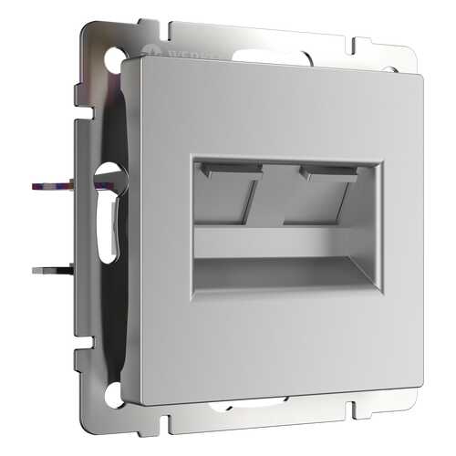 Компьютерная розетка Werkel Ethernet RJ-45 WL06-RJ45+RJ45 a033760 серебряный в Аксон
