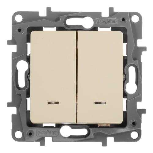 Legrand Переключатель Legrand Etika двухклавишный с подсветкой слоновая кость 672316 в Аксон