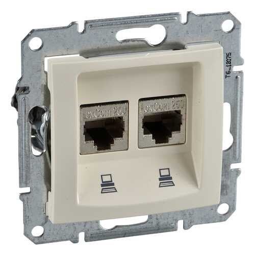 Механизм компьютерной розетки СП Schneider Electric Sedna, 2 модуля, RJ45+RJ45, бежевый в Аксон