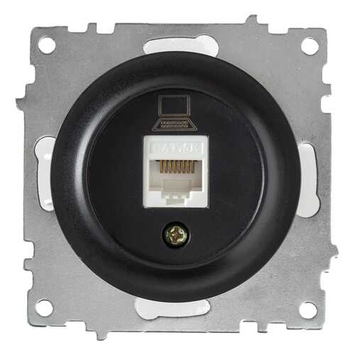 Механизм розетки компьютерной OneKeyElectro, серия Florence, 1xRJ45 cat 5e, чёрный в Аксон