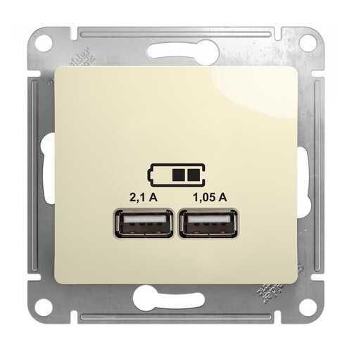 SE Glossa Бежевая Розетка USB 5В/2100мА, 2х5В/1050мА (GSL000233) в Аксон