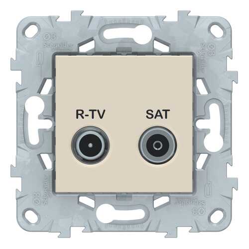 SE Unica New Бежевая Розетка R-TV/ SAT, оконечная в Аксон