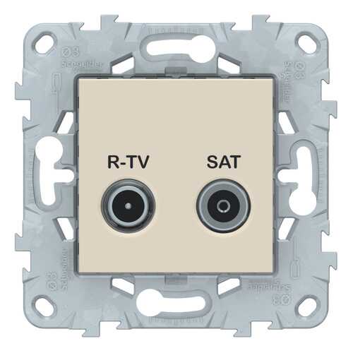 SE Unica New Бежевая Розетка R-TV/SAT, проходная в Аксон