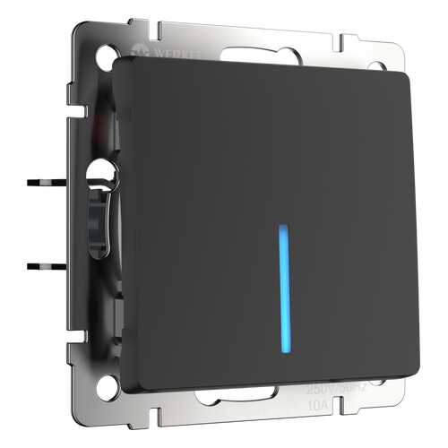 Выключатель Werkel WL08-SW-1G-LED черный матовый в Аксон