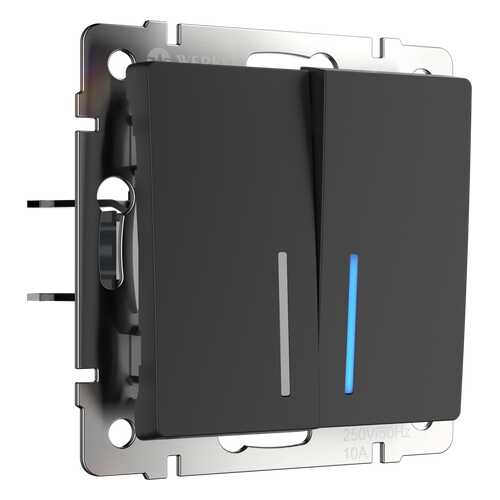 Выключатель Werkel WL08-SW-2G-LED черный матовый в Аксон