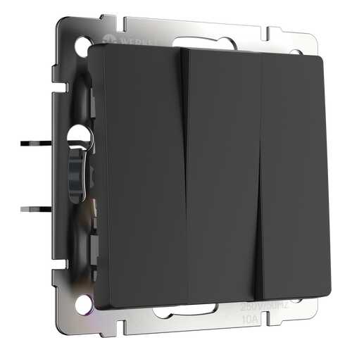 Выключатель Werkel WL08-SW-3G черный матовый в Аксон