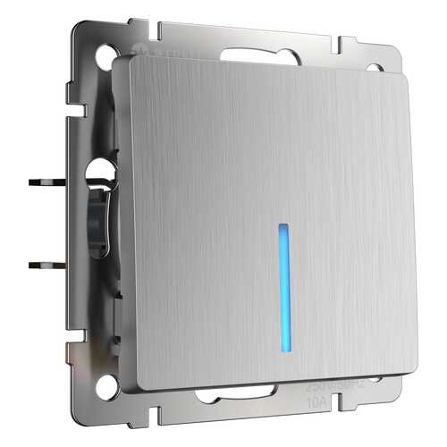 Выключатель Werkel WL09-SW-1G-2W-LED cеребряный рифленый в Аксон
