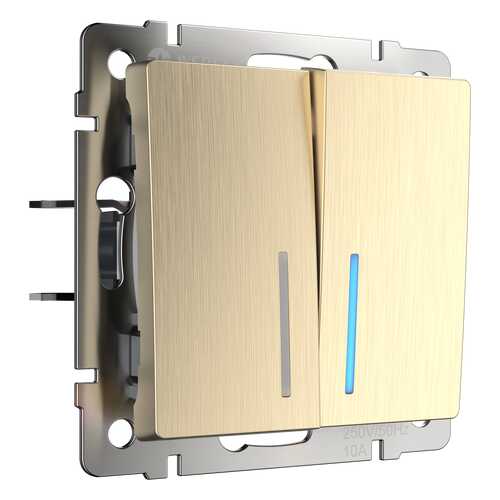 Выключатель Werkel WL10-SW-2G-2W-LED шампань рифленый в Аксон