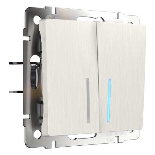 Выключатель Werkel WL13-SW-2G-LED перламутровый рифленый в Аксон