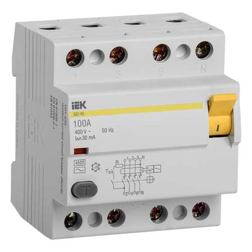 Выключатель ВД1-63, 4 п, 100 А, 30 мА, AC, MDV10-4-100-030 в Аксон