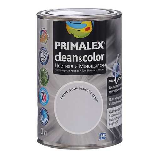 Краска для внутренних работ Primalex Clean&Color 1л Геометр Серый, 420204 в Аксон