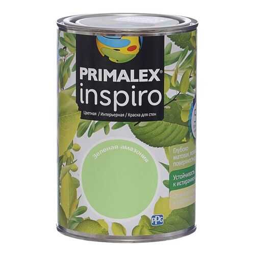 Краска для внутренних работ Primalex Inspiro 1л Зел. Амазония, 420158 в Аксон