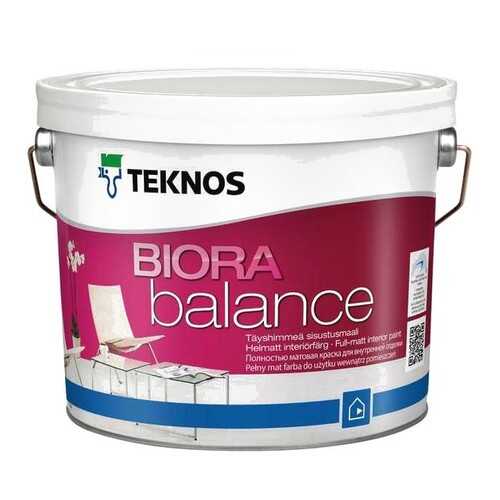 Краска интерьерная Teknos Biora Balance белая 27 л в Аксон