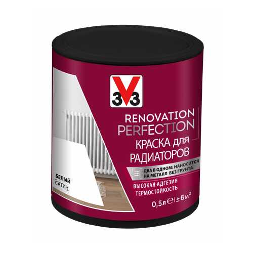 Краска V33 для радиаторов Renovation Perfection Цвет белый в Аксон