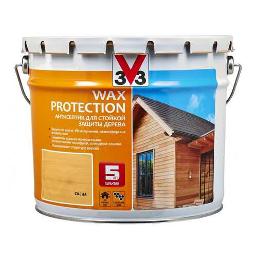 Пропитка для дерева V33 Wax Protection 9 л сосна в Аксон