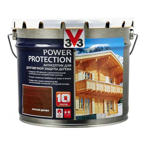 V33 Power Protection антисептик для долговечной защиты дерева 9 л, Цвет красное дерево в Аксон