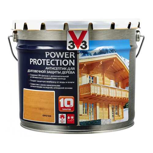 V33 Power Protection антисептик для долговечной защиты дерева 9 л, Цвет орегон в Аксон