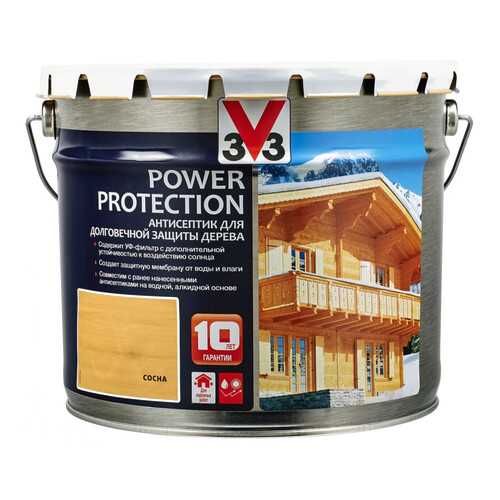 V33 Power Protection антисептик для долговечной защиты дерева 9 л, Цвет сосна в Аксон