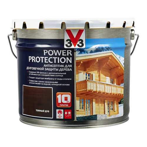 V33 Power Protection антисептик для долговечной защиты дерева 9 л, Цвет темный дуб в Аксон