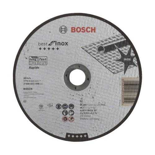 Отрезной круг Bosch Best по нерж 180x1,6, прям 2608603498 в Аксон