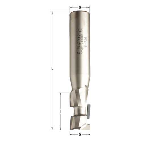 Фреза пазовая DP 12x12x40 d=12 I=27 L=75 Z=1+1 RH 140.120.61 в Аксон
