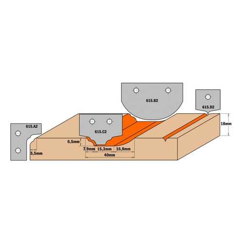 Нож твердосплавный 50x30x2 (профиль B2) CMT 615.B2 в Аксон