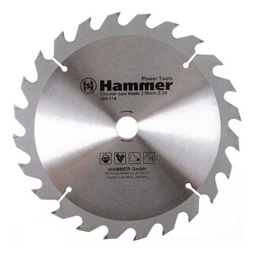 Диск пильный Hammer Flex 205-114 CSB WD 210мм*24*20/16мм по дереву 30664 в Аксон