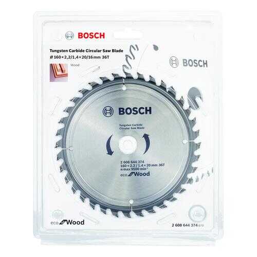 Диск пильный твердосплавный BOSCH Ф160х20мм 36зуб. (ECO WO 2608644374) в Аксон