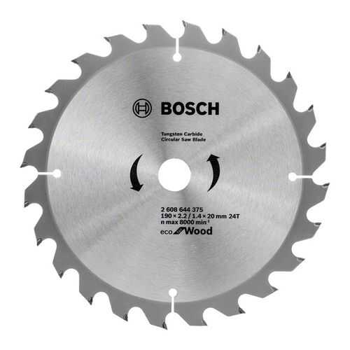 Диск пильный твердосплавный BOSCH Ф190х20мм 24зуб. (ECO WO 2608644375) в Аксон