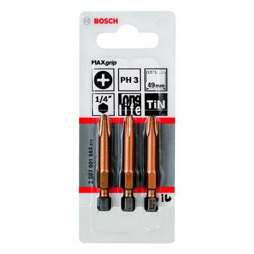 Бита BOSCH PH3 49мм (MAXgrip 3 шт. 2607001553) в Аксон