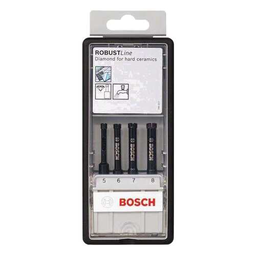 Набор алмазных сверл Bosch 5/6/7/8мм , ROBUST LINE 2607019881 в Аксон