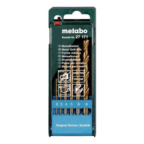 Набор сверл по металлу для дрелей, шуруповертов metabo 627171000 в Аксон