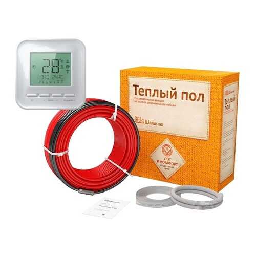 Теплый пол. Кабель Warmstad WSS 67,5 м/1060 Вт с терморегулятором 520 2243049 в Аксон