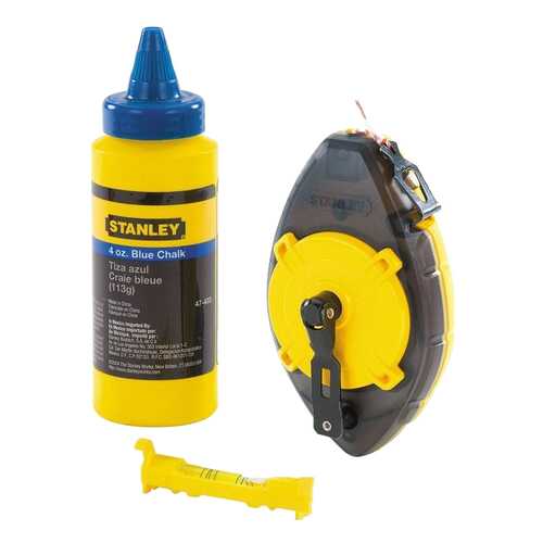 Набор разметочный Stanley 0-47-465 шнур 30м. меловой порошок, уровень в Аксон