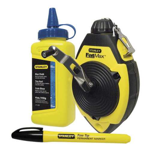 Набор разметочный Stanley 0-47-681 шнур 30м. меловой порошок, маркер в Аксон