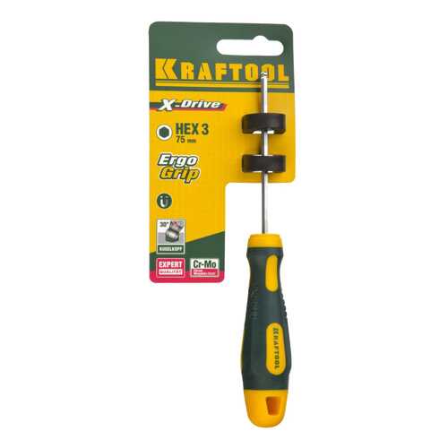 Отвертка KRAFTOOL EXPERT, Cr-Mo-V стальHEX, №3x75мм в Аксон