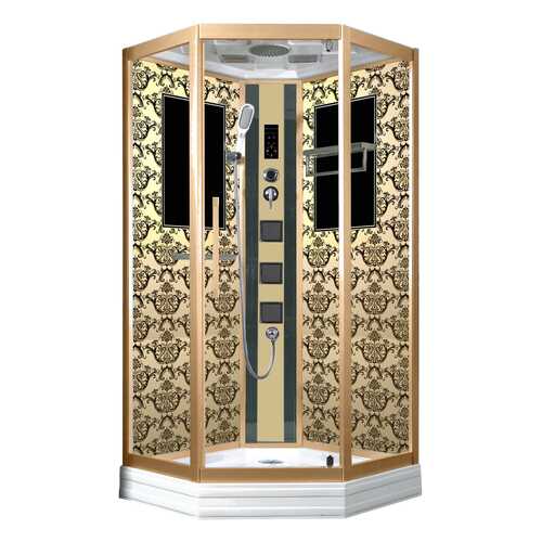 Душевая кабина Niagara Lux NG-7717G 100x100x215, золото с узором в Аксон