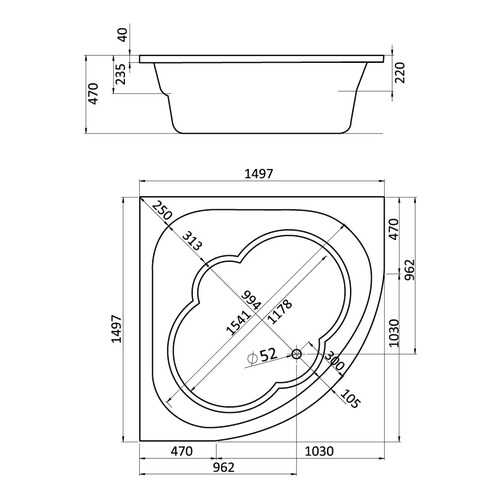 Комплект монтажный Santek для ванны Канны 150х150см белый (WH112432) в Аксон