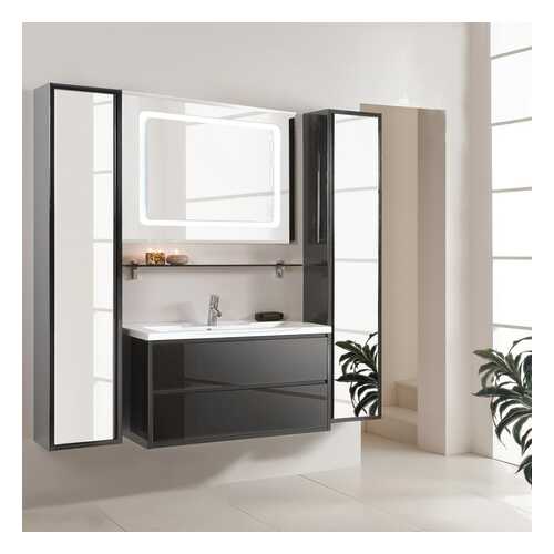 Тумба AQUATON Римини 100 черный глянец (1A134501RN950) без раковины в Аксон