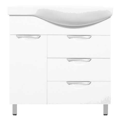 Тумба с раковиной Style Line Жасмин 82 L напольная, 3 ящика, с корзиной в Аксон