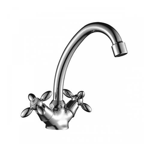 Смеситель Decoroom DR48012 двуручный для умывальника с поворотным изливом, хром в Аксон