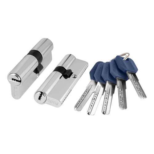 Цилиндровый механизм PUNTO, арт. Z400/80 mm (35+10+35) CP хром, 5 ключей в Аксон