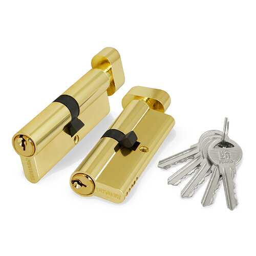 Цилиндровый механизм с вертушкой 100 ZM 80 mm /35+10+35/ BP, цвет: латунь, 5 ключей в Аксон
