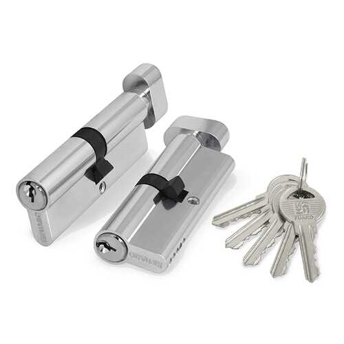 Цилиндровый механизм с вертушкой 100 ZM 80 mm /40+10+30/ CP, цвет: хром, 5 ключей в Аксон