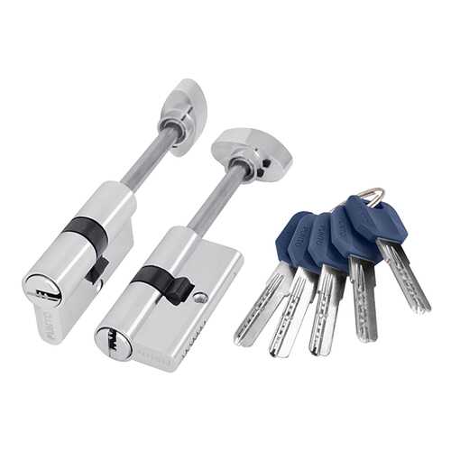 Цилиндровый механизм со штоком PUNTO, арт. Z407/75 mm (40+10+25) CP хром, 5 ключей в Аксон